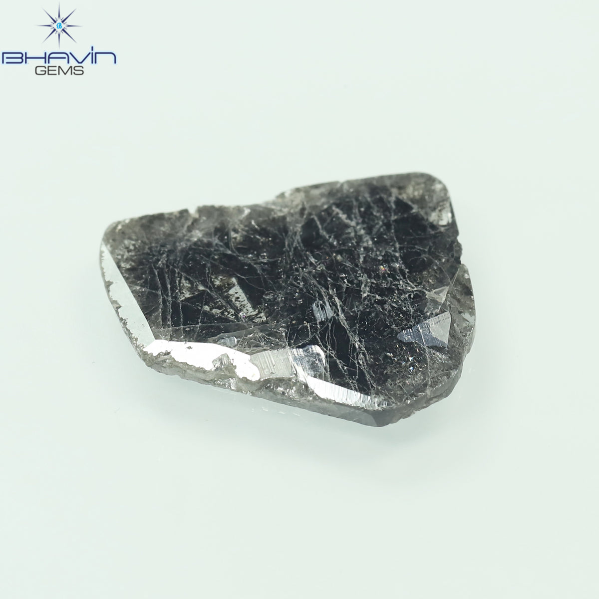 3.73 CT Natural Slice Diamond Salt And Pepper Color Clarity I3 (16.50 MM)