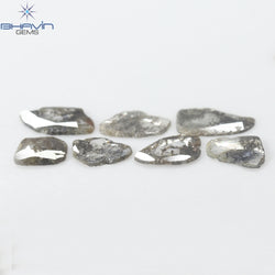 2.23 CT/7 ピース スライス形状 天然ダイヤモンド ソルト アンド ペッパー カラー I3 クラリティ (9.06 MM)