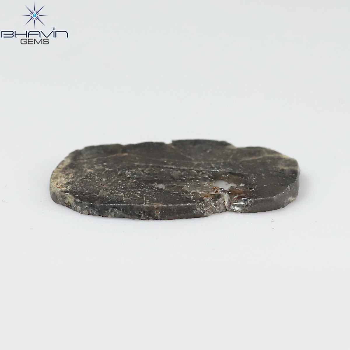 3.00 CT スライス シェイプ ナチュラル ダイヤモンド ソルト アンド ペッパー カラー I3 クラリティ (17.17 MM)