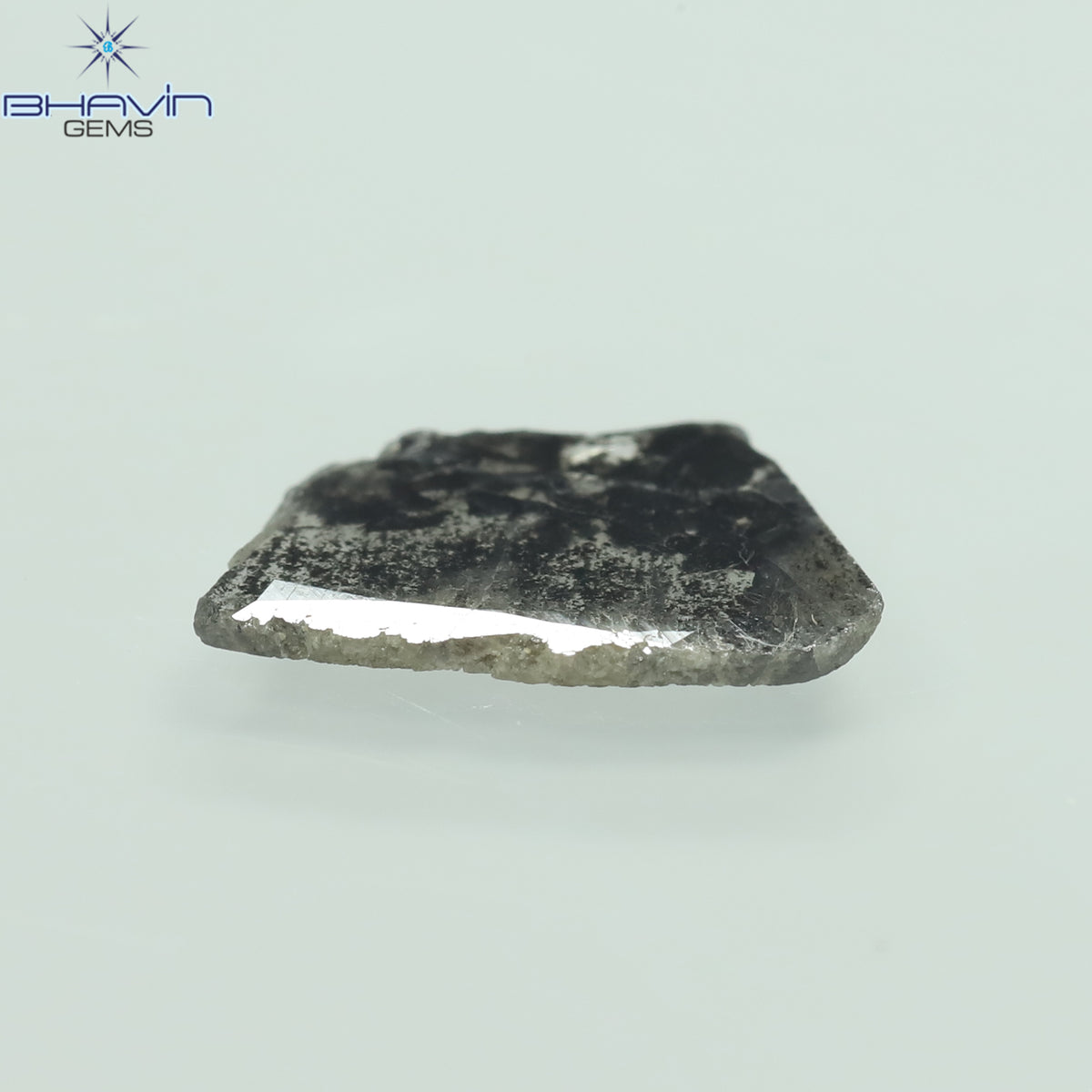 1.11 CT スライス形状 天然ダイヤモンド ソルト アンド ペッパー カラー I3 クラリティ (12.11 MM)
