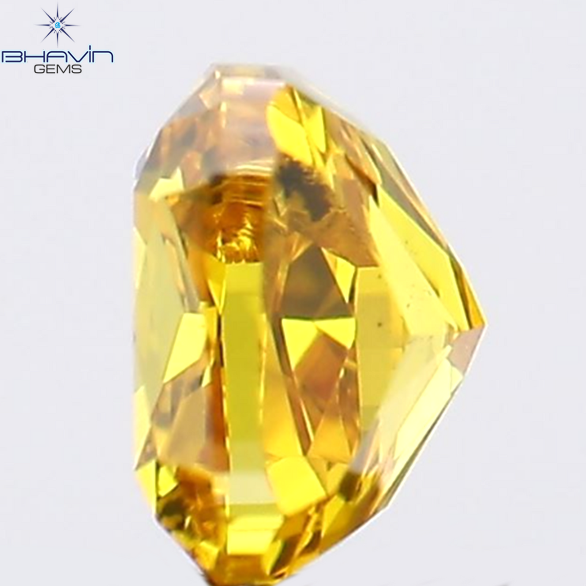 0.23 CT Natural Cushion Diamond Enhanced Orange Color Clarity SI2 (3.47 MM)