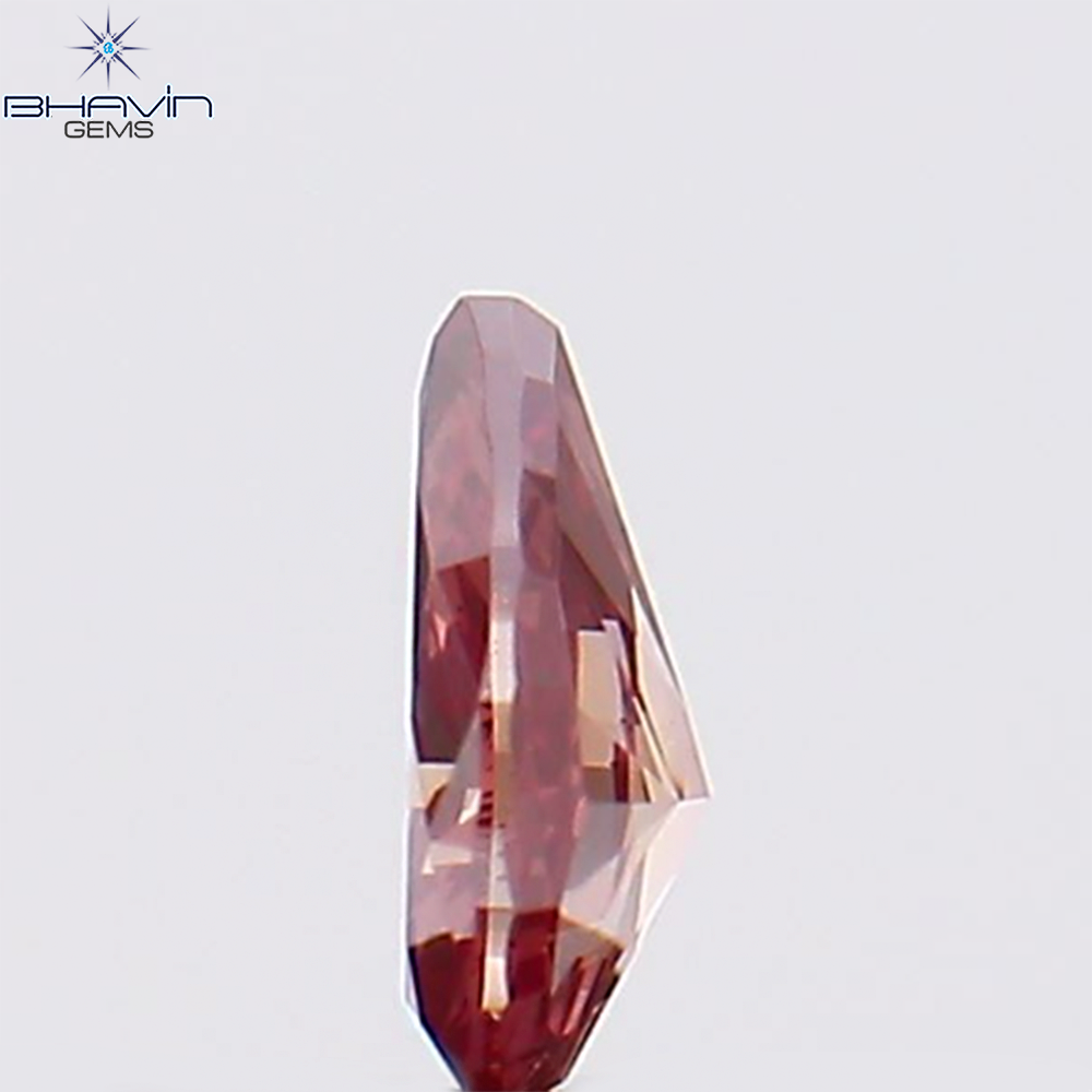 0.13 CT ペアシェイプ ナチュラル ダイヤモンド ピンク色 VS1 クラリティ (4.12 MM)