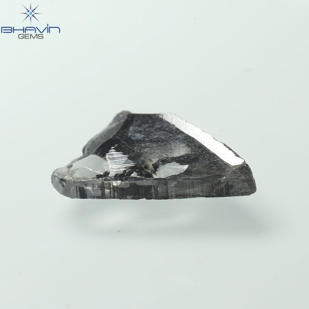 2.08 CT スライス シェイプ ナチュラル ダイヤモンド ソルト アンド ペッパー カラー I3 クラリティ (12.60 MM)