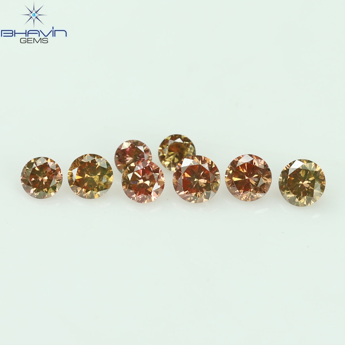 0.18 CT/8 Pcs Natural Round Diamond Enhanced Pink Color Clarity SI (1.90 MM)