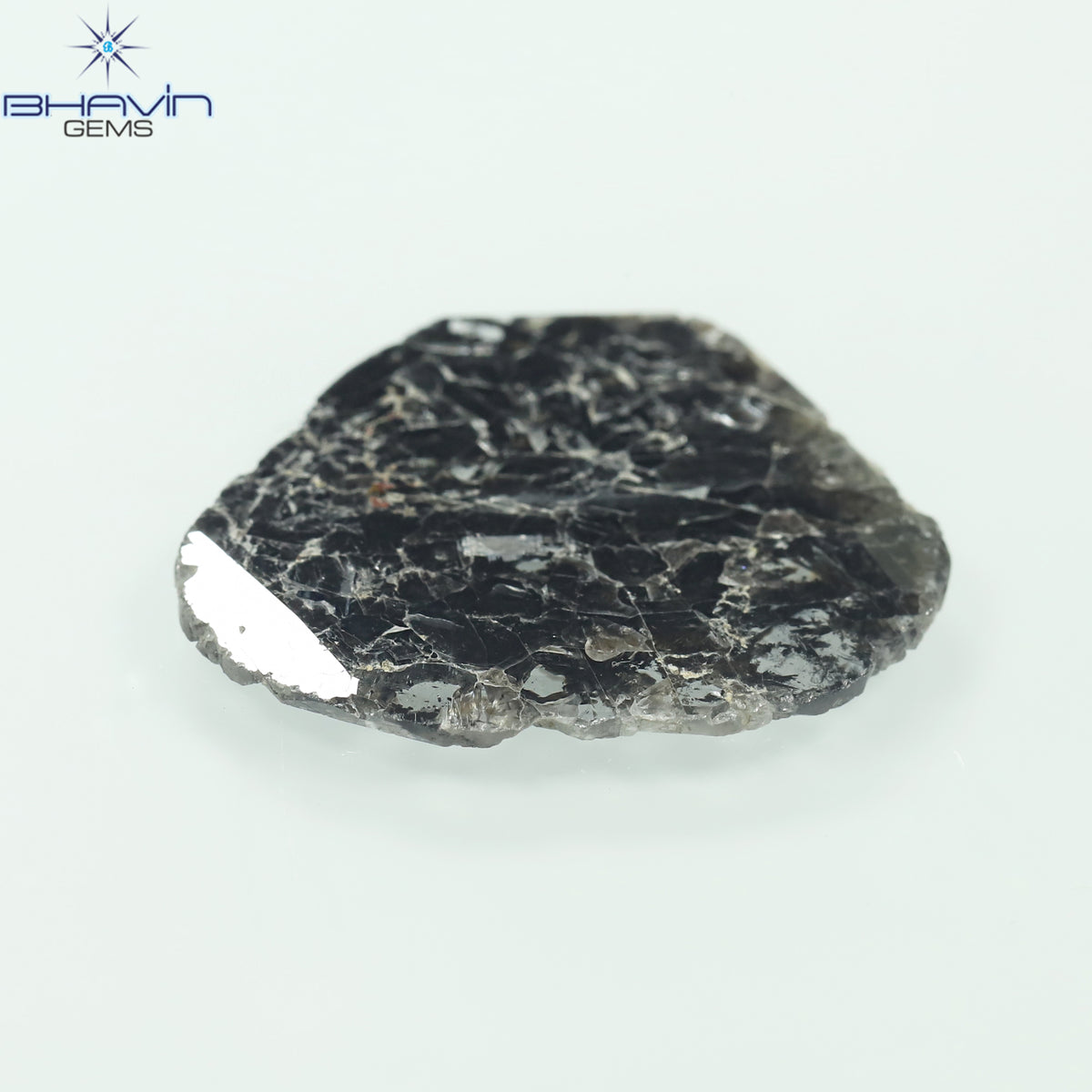 8.36 CT スライス シェイプ ナチュラル ダイヤモンド ソルト アンド ペッパー カラー I3 クラリティ (25.00 MM)