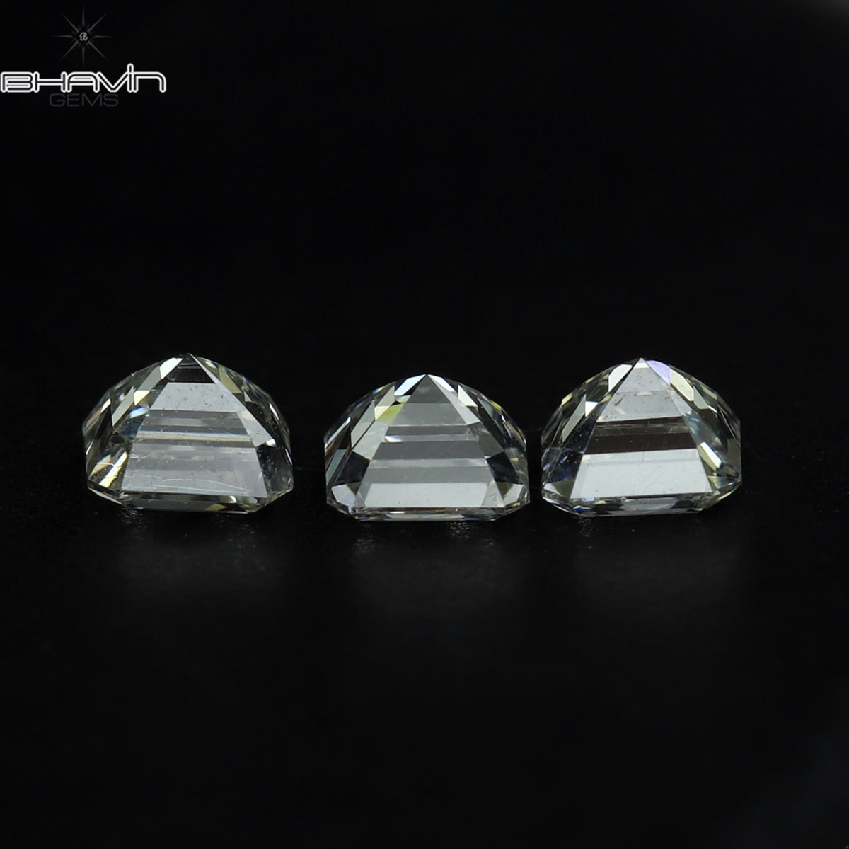 0.15 CT Natural Asscher Diamond White (G+) Color Clarity VVS-VS (3.00 MM)
