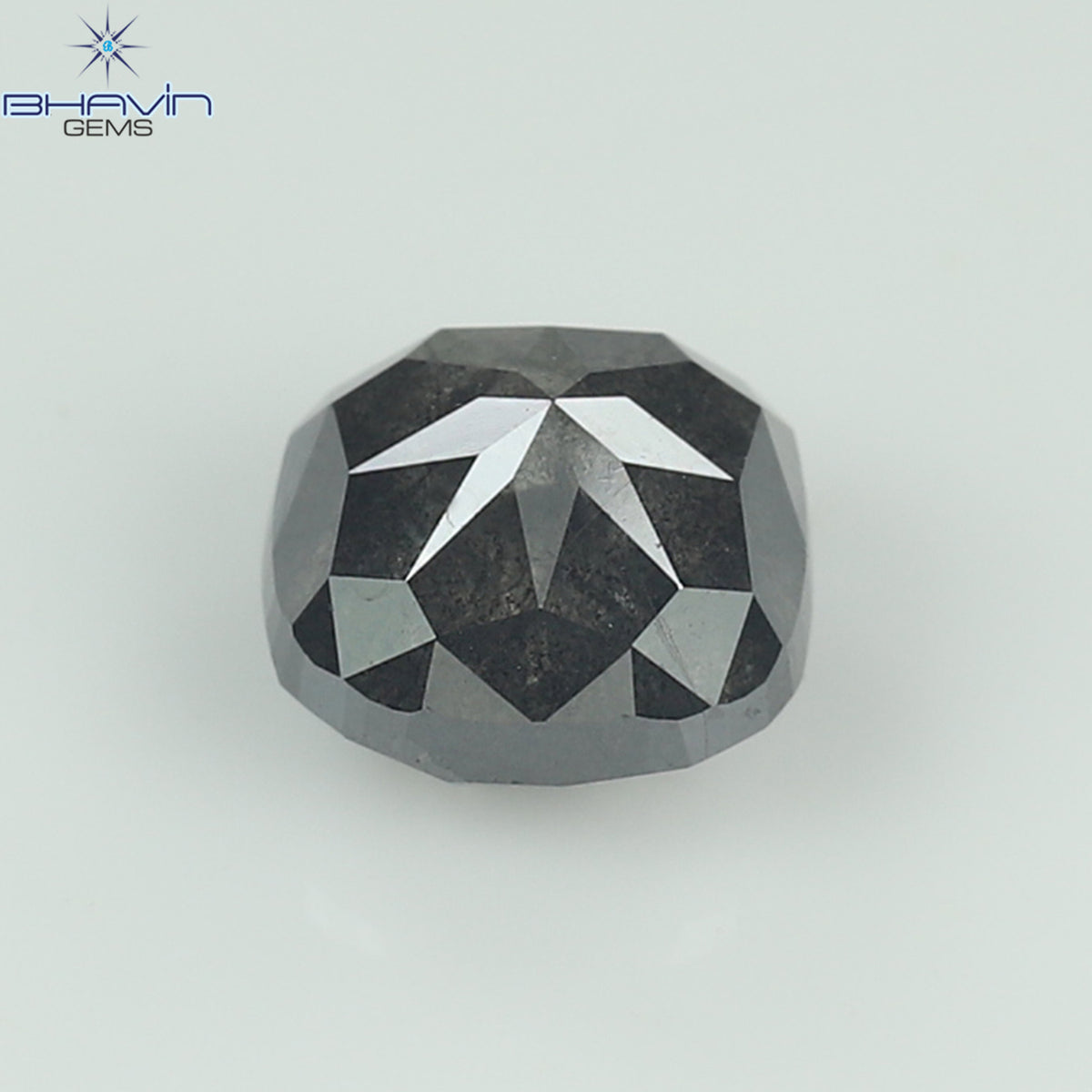1.11 CT クッション シェイプ ソルト アンド ペッパー カラー ダイヤモンド クラリティ I3 (5.59 MM)
