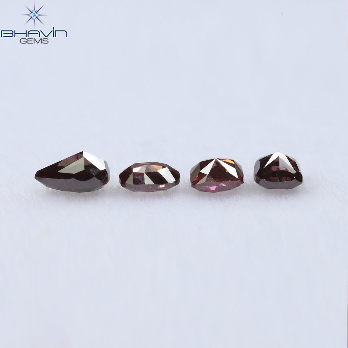 0.42 CT/4 Pcs Natural Mix Diamond Enhanced Pink Color Clarity SI (3.83 MM)