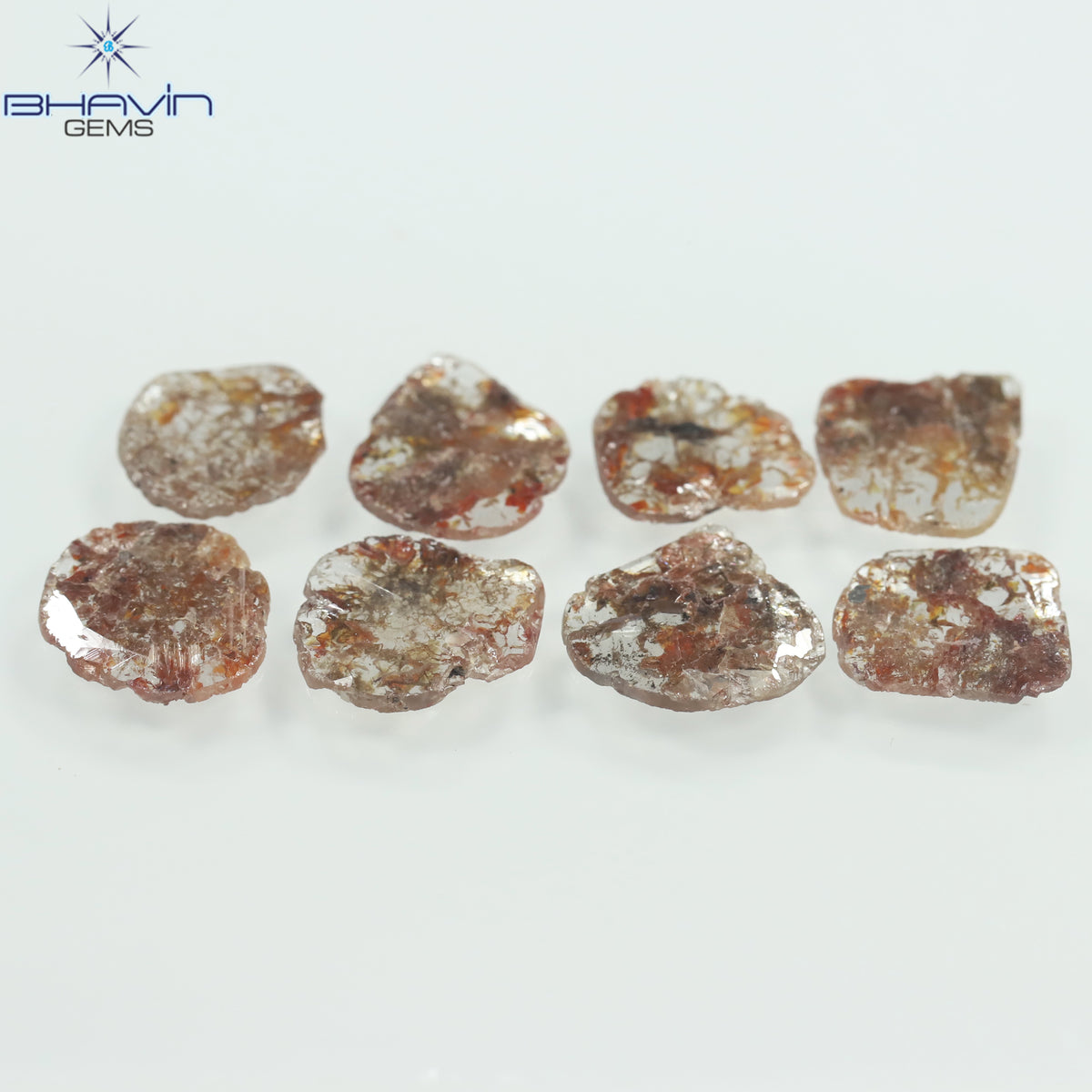 5.09 CT (8 Pcs) Slice Natural Diamond Brown Color Clarity I3 (9.26 MM)