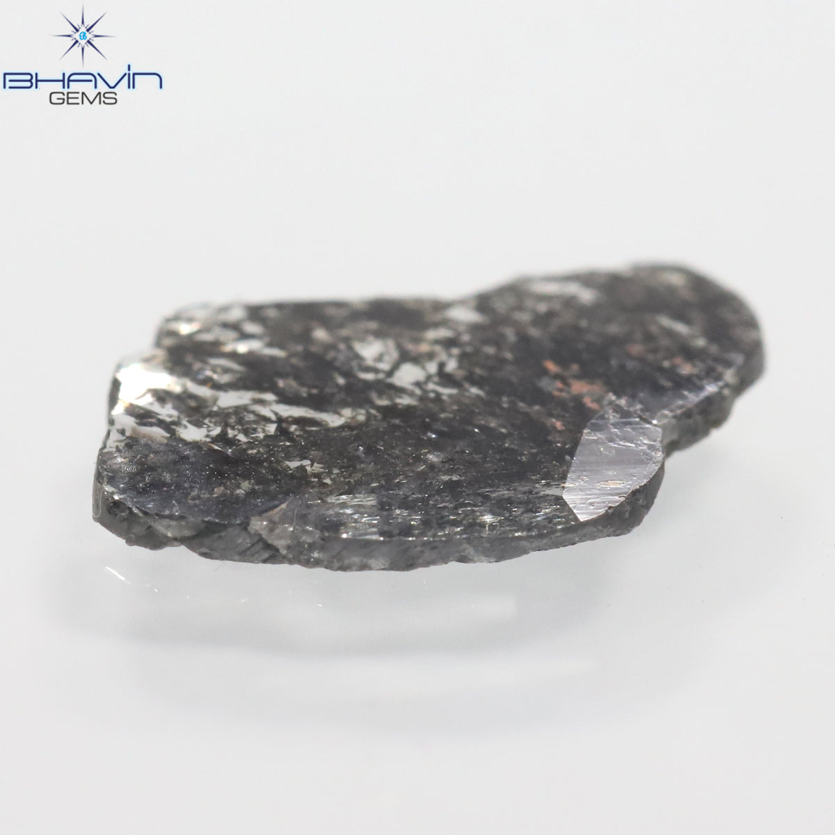 1.04 CT スライス シェイプ ナチュラル ダイヤモンド ソルト アンド ペッパー カラー I3 クラリティ (11.80 MM)