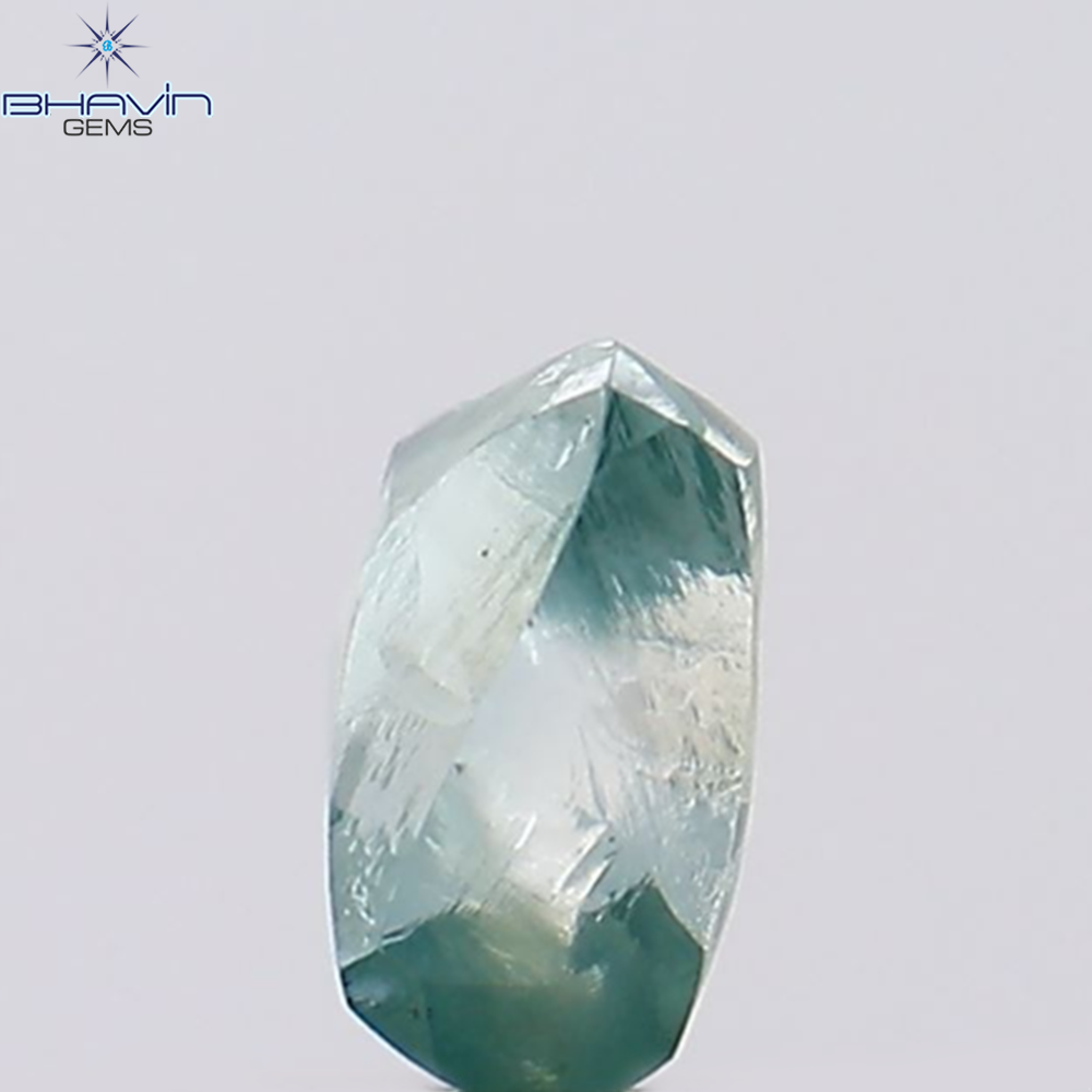 0.40 CT Rough Natural Diamond Enhanced Greenish Blue Color Clarity VS1 (4.77 MM)