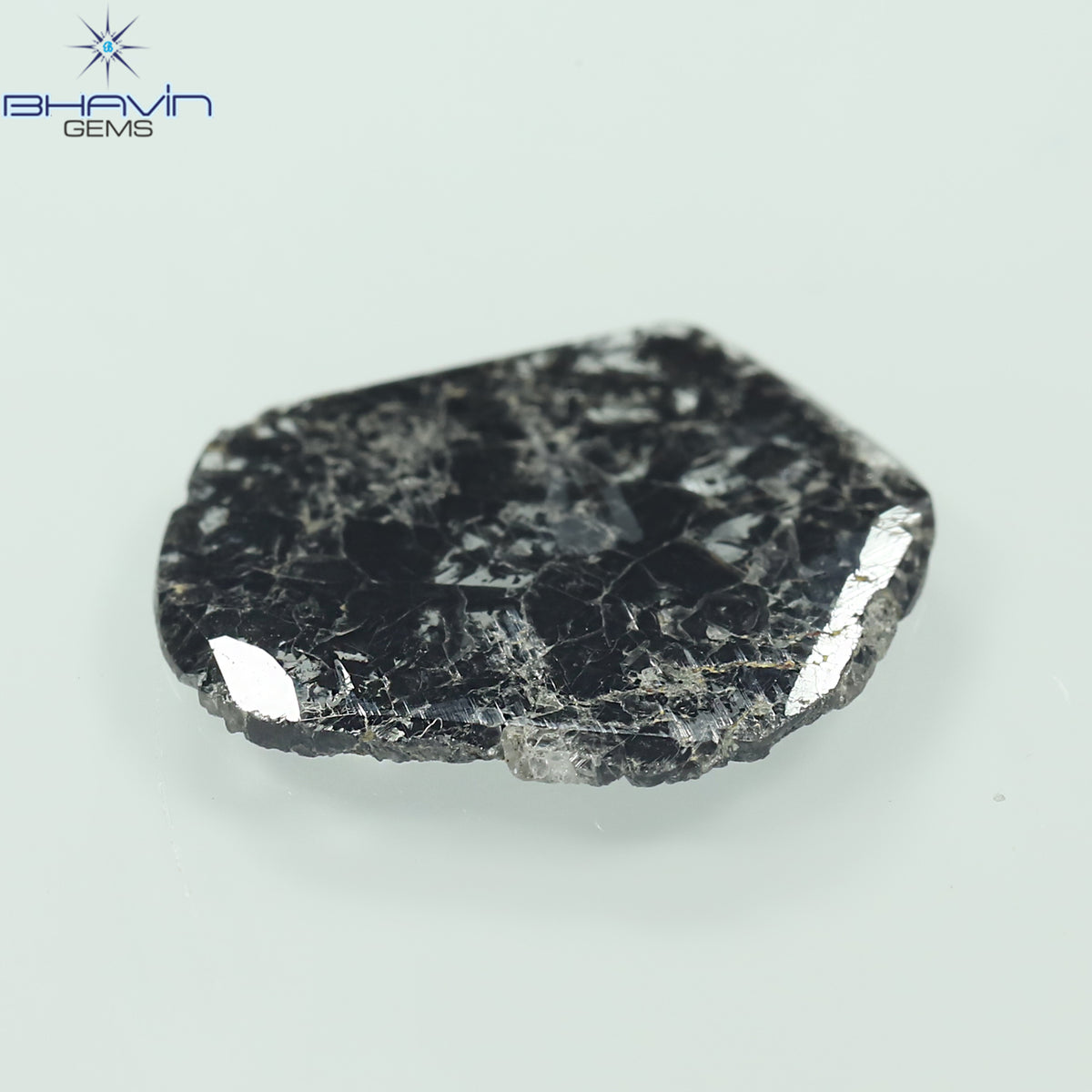 3.79 CT Natural Slice Diamond Salt And Pepper Color Clarity I3 (17.00 MM)