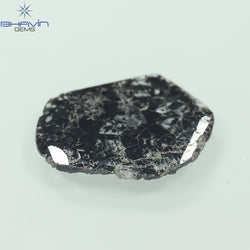 3.79 CT Slice Shape Natural Diamond Salt And Pepper Color I3 Clarity (17.00 MM)