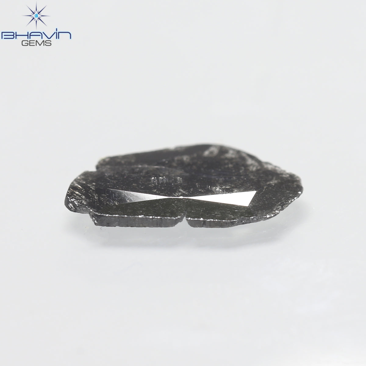 1.12 CT スライス シェイプ ナチュラル ダイヤモンド ソルト アンド ペッパー カラー I3 クラリティ (13.00 MM)