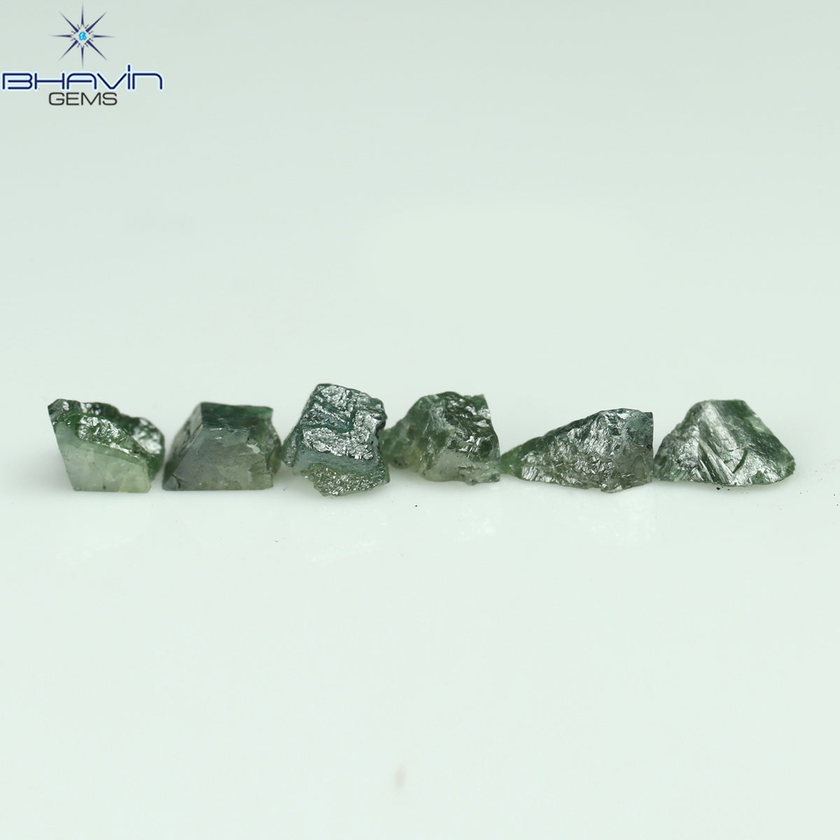 5.14 CT/20 ピース グリーン カラー ラフ ダイヤモンド ナチュラル ルース ダイヤモンド I3 クラリティ (4.08 MM)