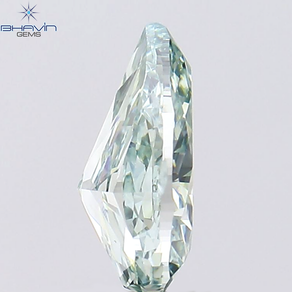 1.43 CT Pear Shape Natural Diamond Bluish Green Color VS1 Clarity (8.83 MM)
