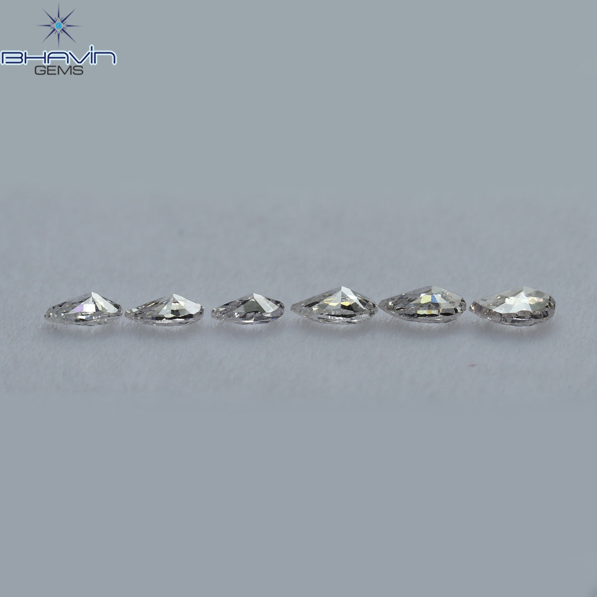 0.61 CT/6 ピース ペアシェイプ ナチュラル ダイヤモンド ミックス カラー VS2 クラリティ (3.97 MM)