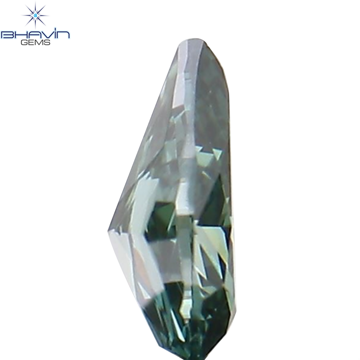 0.11 CT ペアシェイプ 天然ダイヤモンド グリーンカラー VS1 クラリティ (3.90 MM)