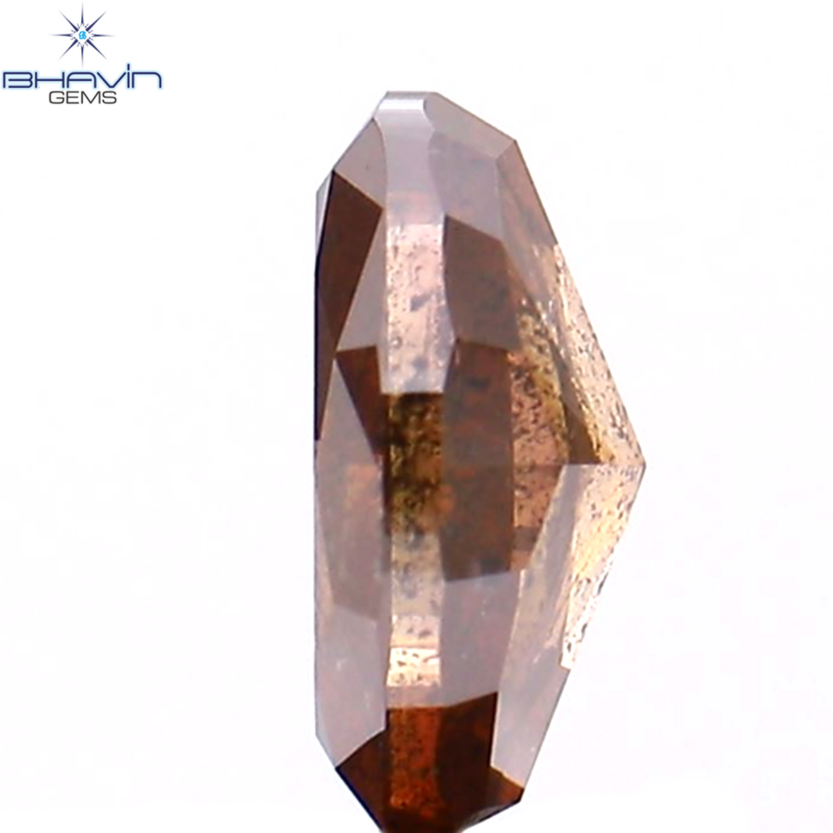 0.90 CT Natural Oval Diamond Enhanced Brown Pink Color Clarity I1 (7.07 MM)
