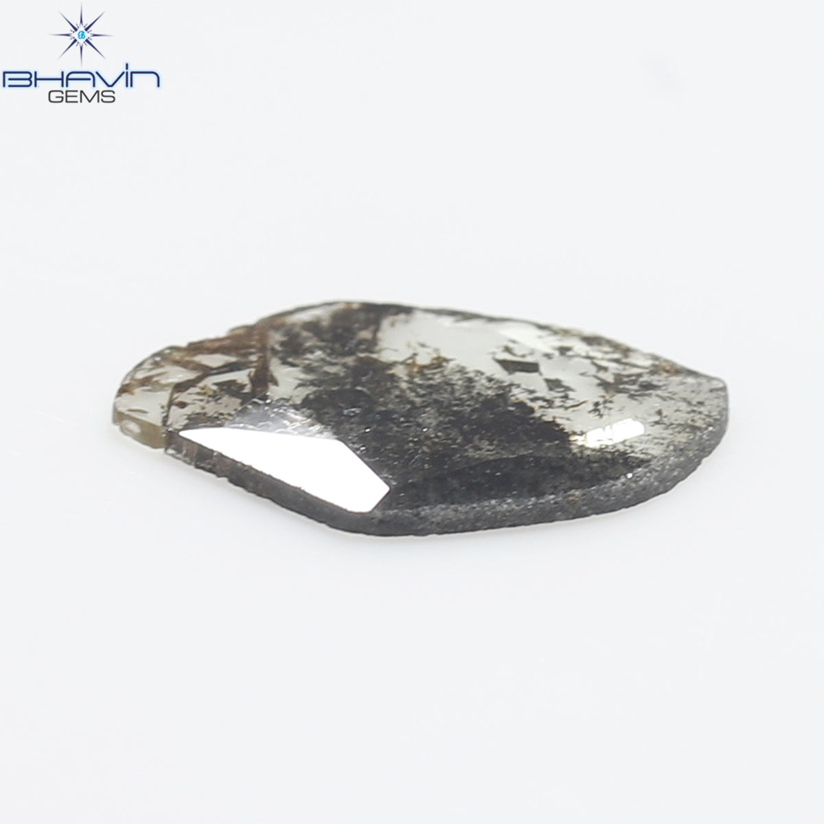 0.45 CT スライス シェイプ 天然ダイヤモンド ソルト アンド ペッパー カラー I3 クラリティ (0.45 MM)