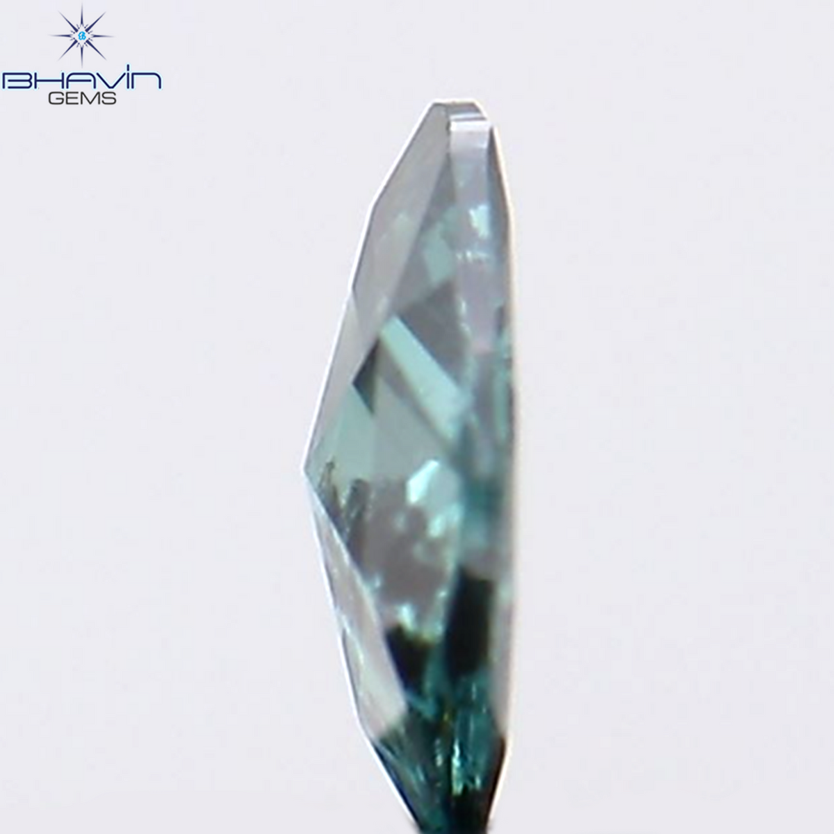 0.14 CT ラウンド ローズ カット シェイプ ナチュラル ダイヤモンド ブルー カラー I1 クラリティ (3.84 MM)