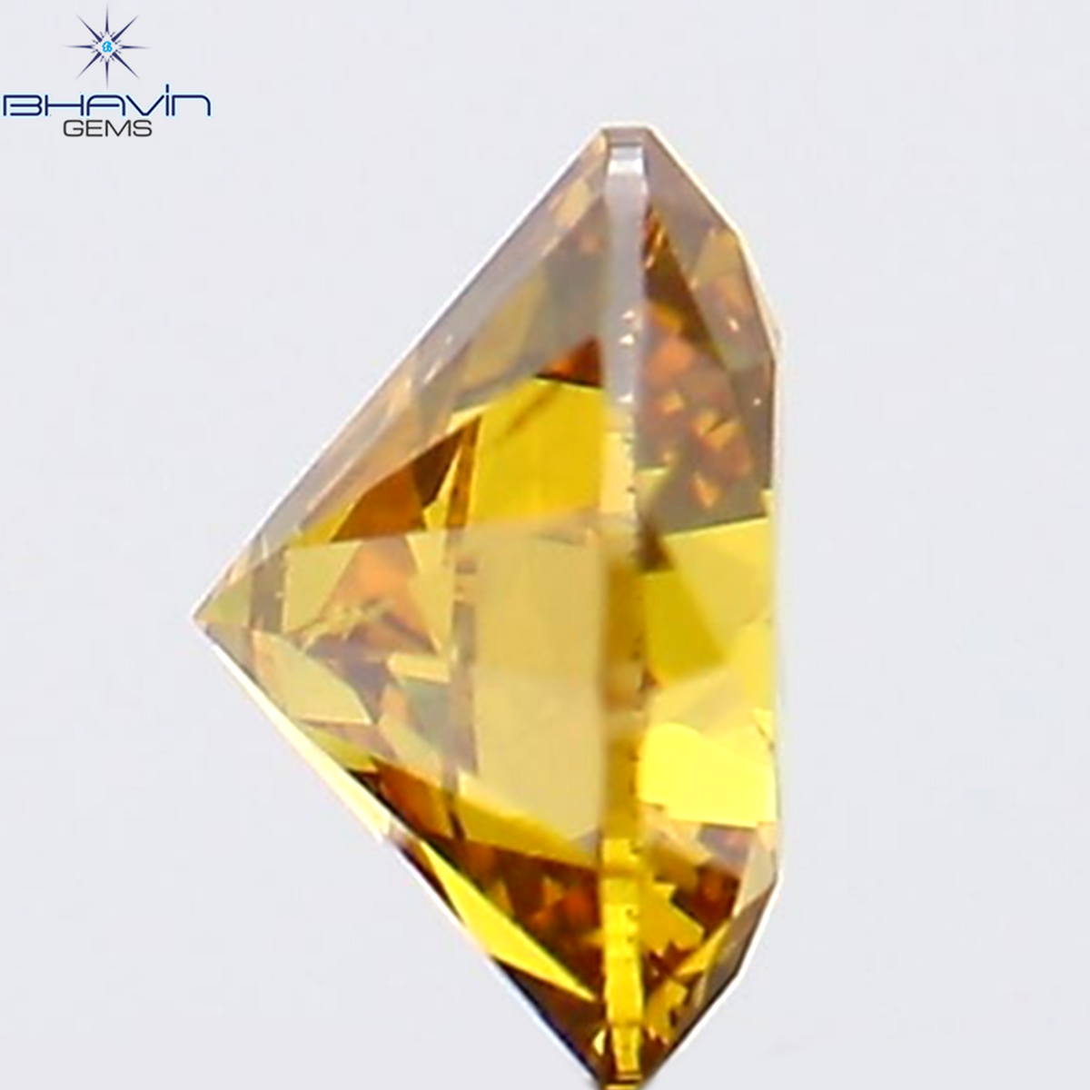 0.18 CT ラウンド シェイプ ナチュラル ダイヤモンド オレンジ イエロー カラー SI2 クラリティ (3.69 MM)