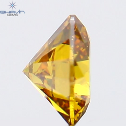 0.18 CT Round Shape Natural Diamond Orange Yellow Color SI2 Clarity (3.69 MM)