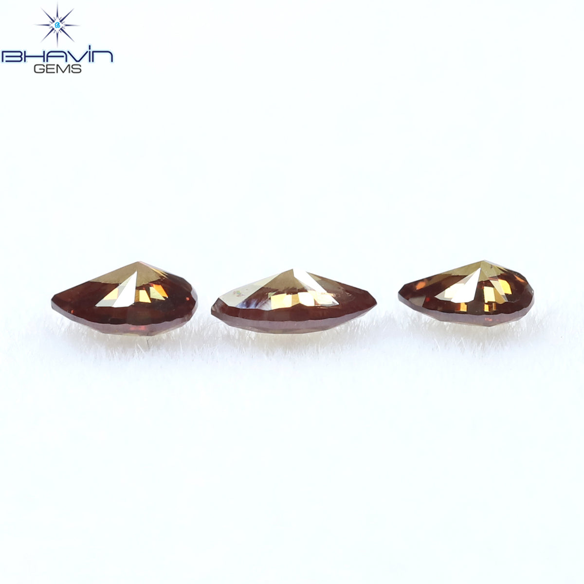 0.20 CT/3 ピース ミックス シェイプ ナチュラル ダイヤモンド ピンク色 VS2 クラリティ (3.63 MM)