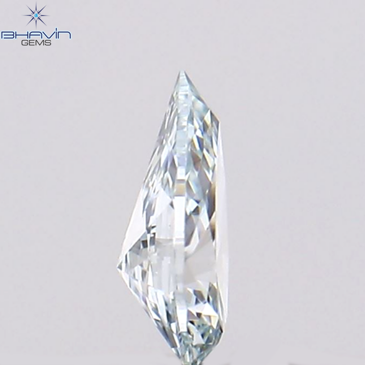 0.07 CT Natural Pear Diamond Enhanced Greenish Blue Color Clarity VS1 (3.68 MM)