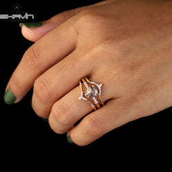 Pear Diamond Salt And Pepper Diamond Natural Diamond Ring Gold Ring Engagement Ring