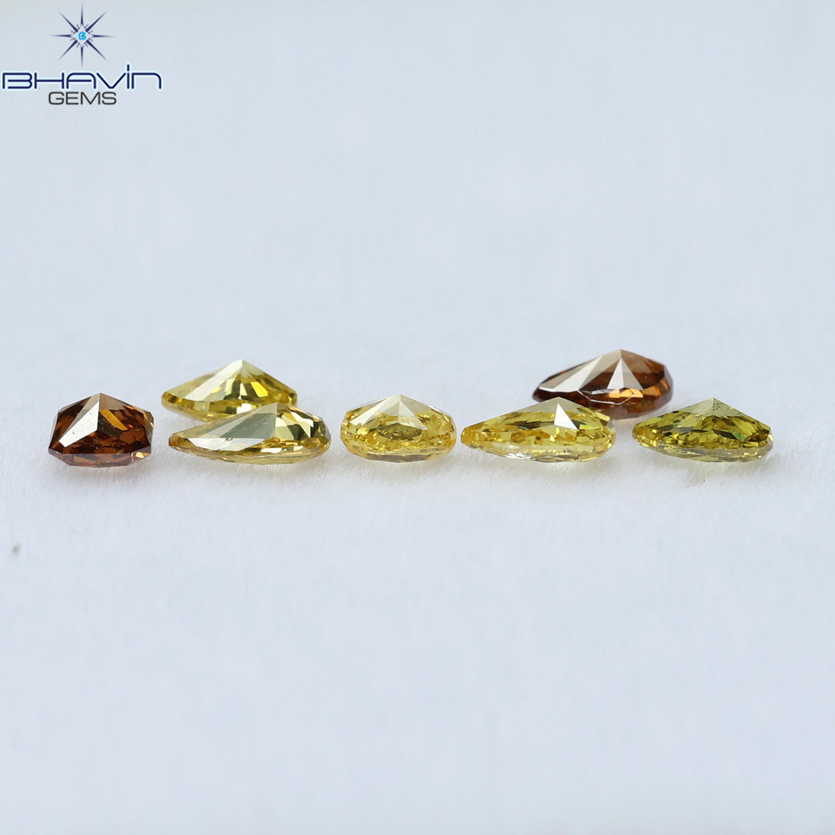 0.64 CT/7 Pcs Natural Mix Diamond Mix Fancy Color Clarity VS (3.98 MM)