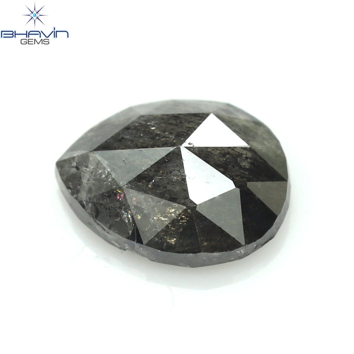 0.44 CT Natural Pear Diamond Salt And Pepper Color Clarity I3 (5.71 MM)
