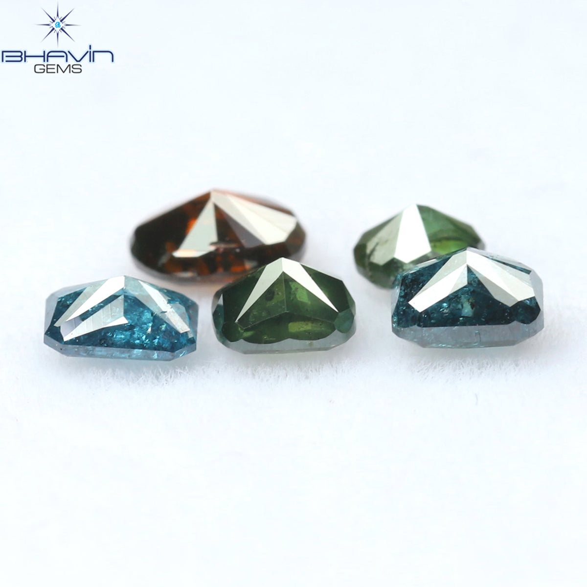 0.81 CT/5 Pcs Natural Mix Diamond Enhanced Mix Color Clarity SI-I2 (4.10 MM)