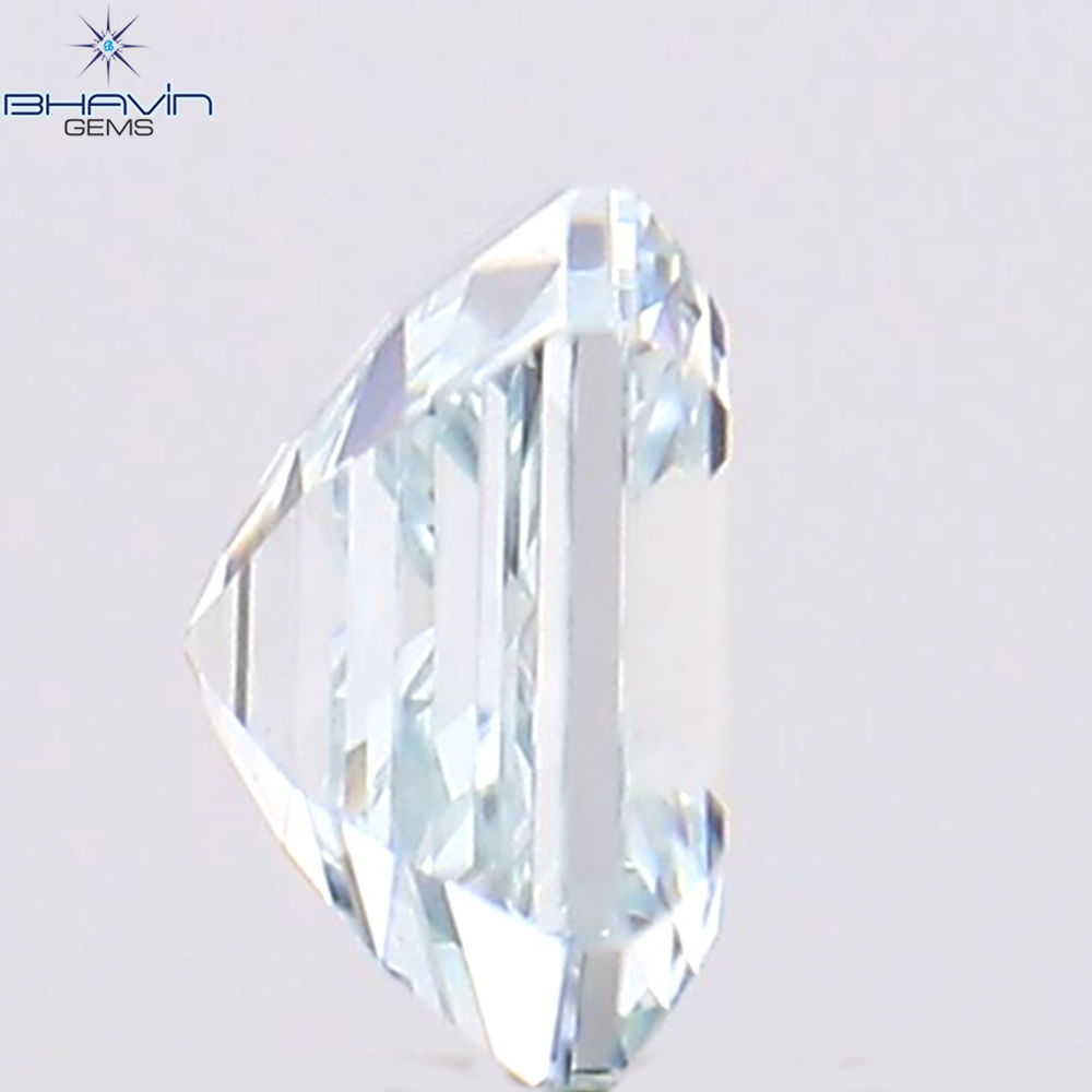0.23 CT アッシャー シェイプ ナチュラル ダイヤモンド グリーンがかったブルー カラー VS1 クラリティ (3.68 MM)