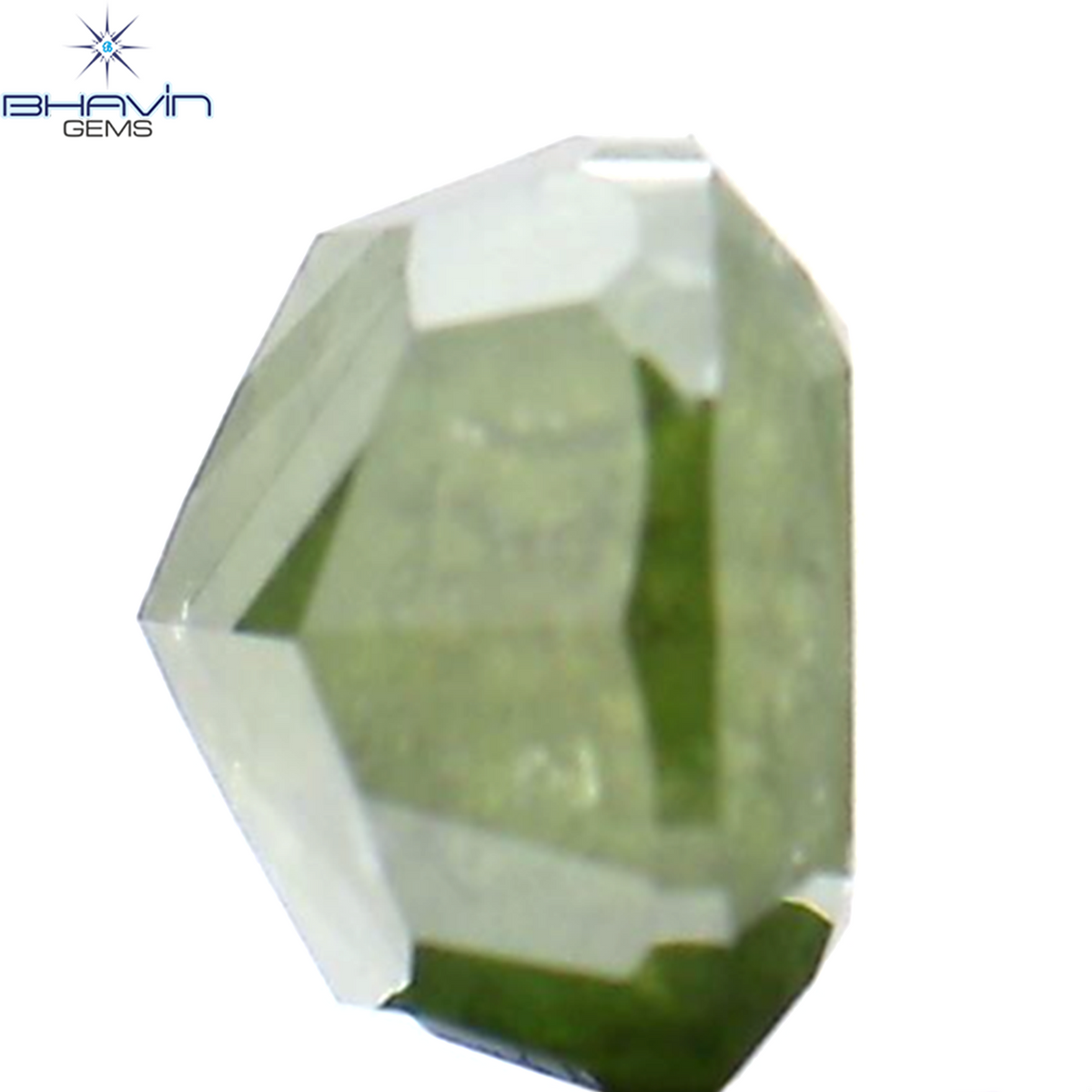 0.74 CT Natural Cushion Diamond Enhanced Green Color Clarity I3 (4.85 MM)