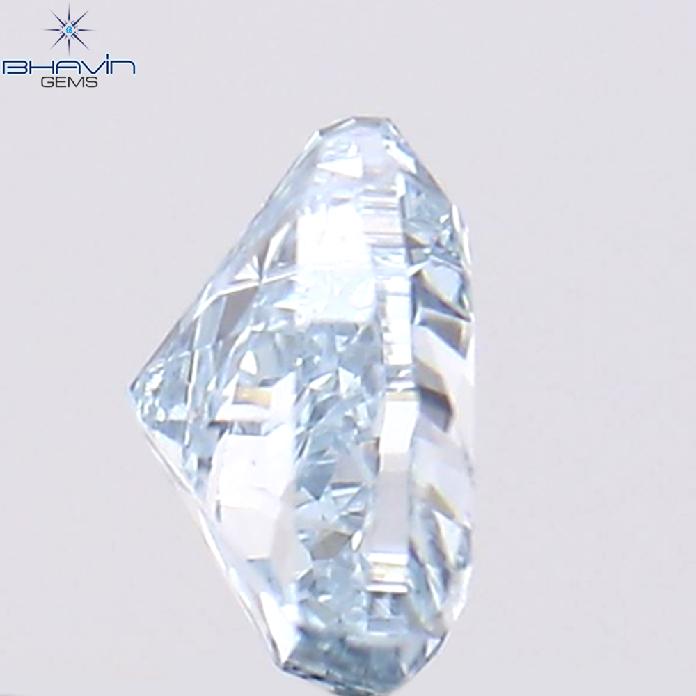 0.29 CT Natural Heart Diamond Enhanced Greenish Blue Color Clarity VS2 (4.25 MM)
