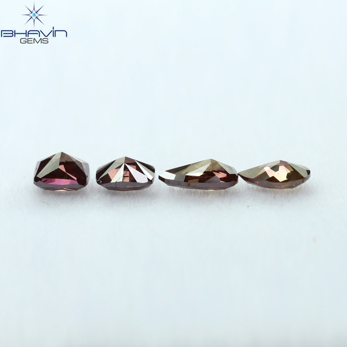 0.54 CT/4 Pcs Natural Mix Diamond Enhanced Pink Color Clarity SI1 (4.42 MM)