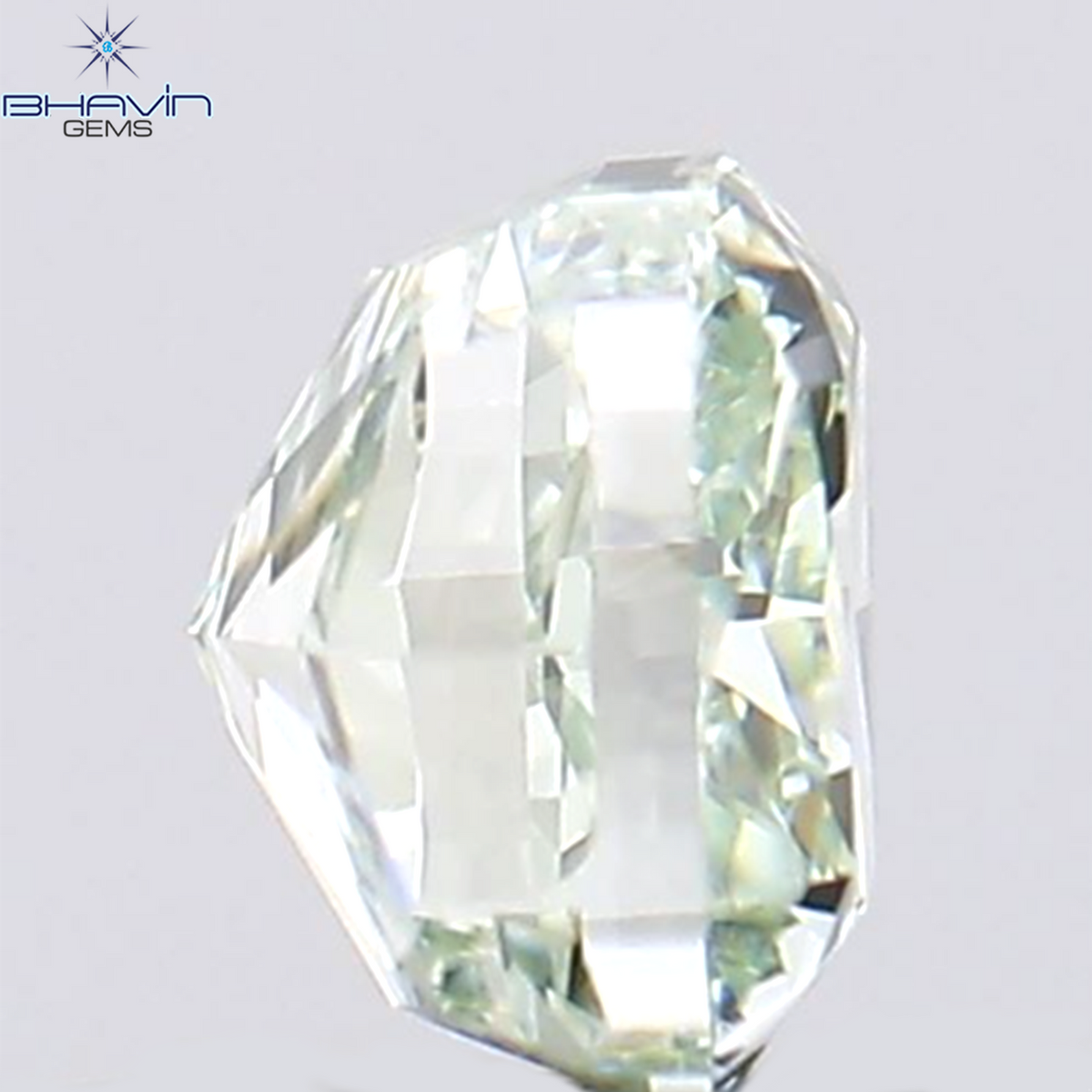 0.31 CT Natural Cushion Diamond Enhanced Greenish Blue Color Clarity VS1 (3.63 MM)