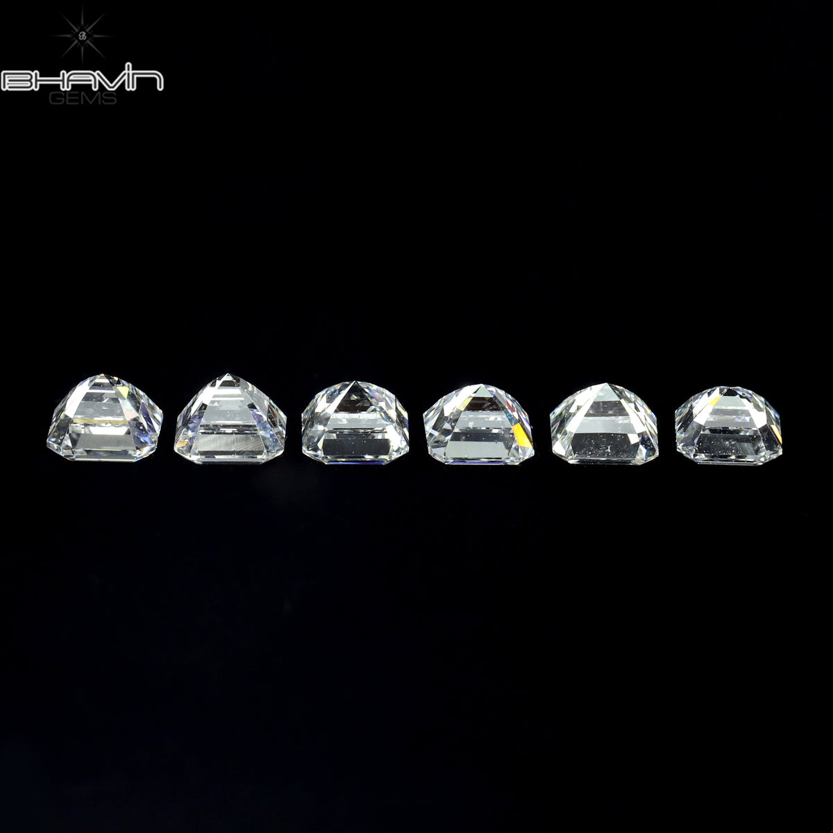 0.10 CT Natural Asscher Diamond White (G+) Color Clarity VVS-VS (2.40 MM)