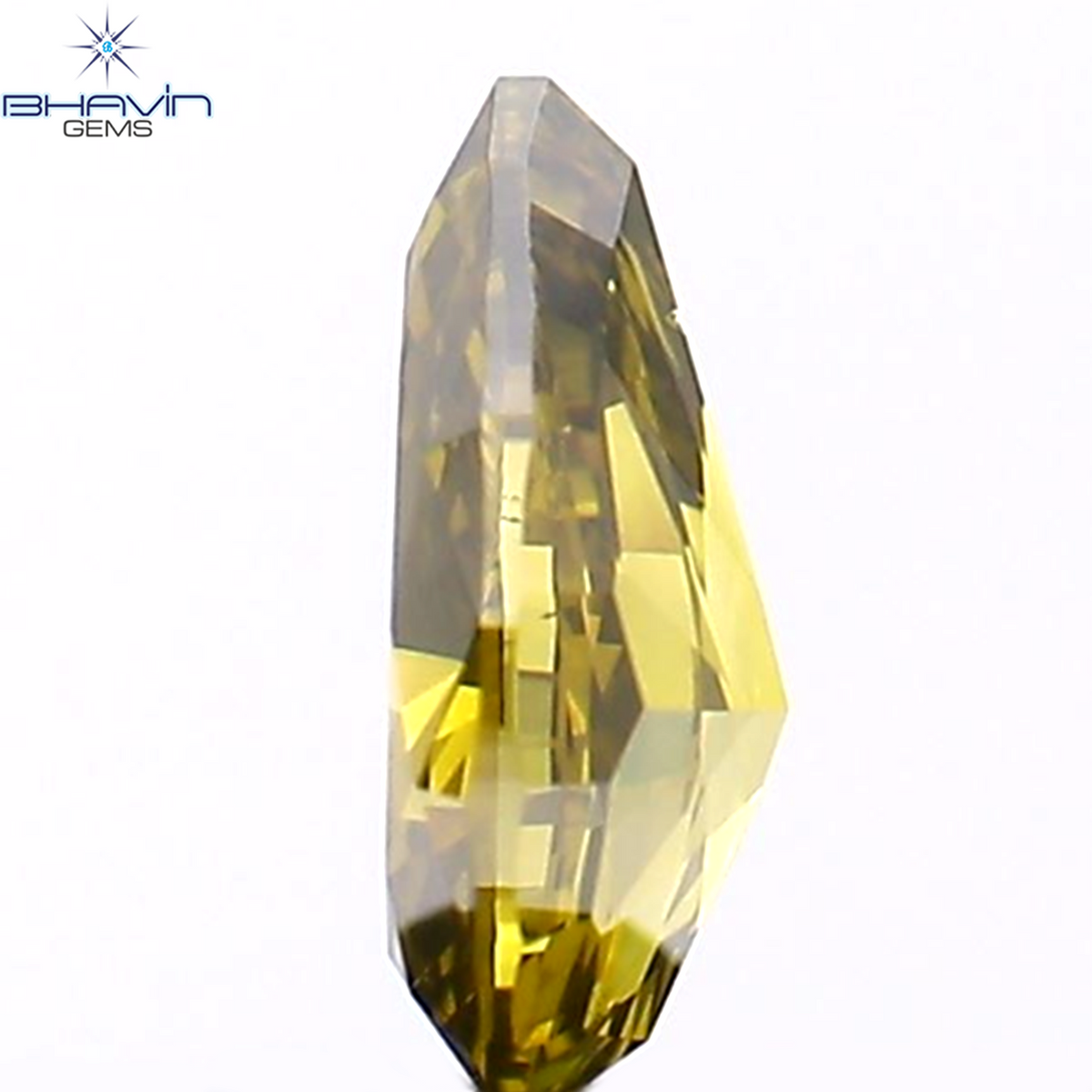0.37 CT ペアシェイプ ナチュラル ダイヤモンド グリーンがかったブルー カラー VS1 クラリティ (6.00 MM)