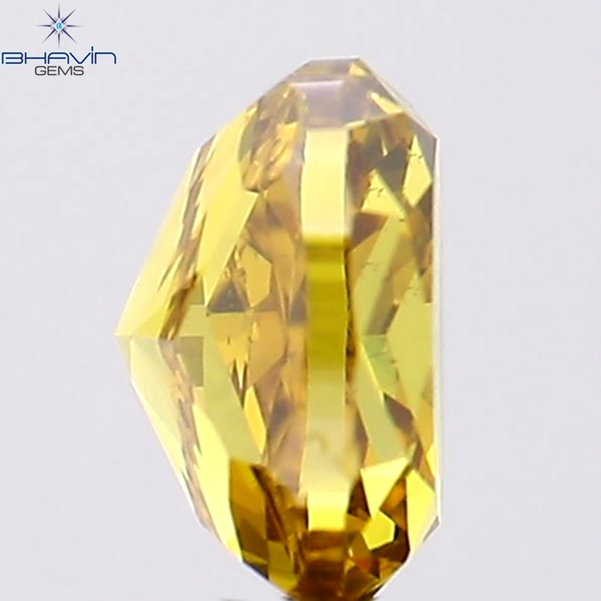 0.68 CT Natural Cushion Diamond Enhanced Orange Color Clarity VS2 (5.21 MM)