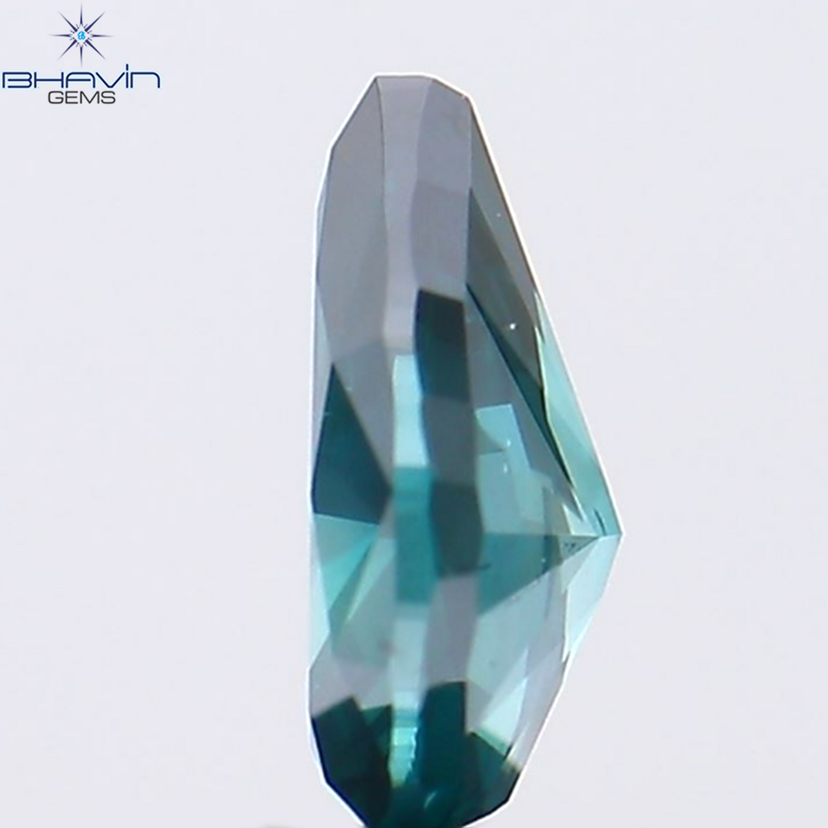 0.35 CT Natural Pear Diamond Enhanced Blue Color Clarity SI1 (5.55 MM)