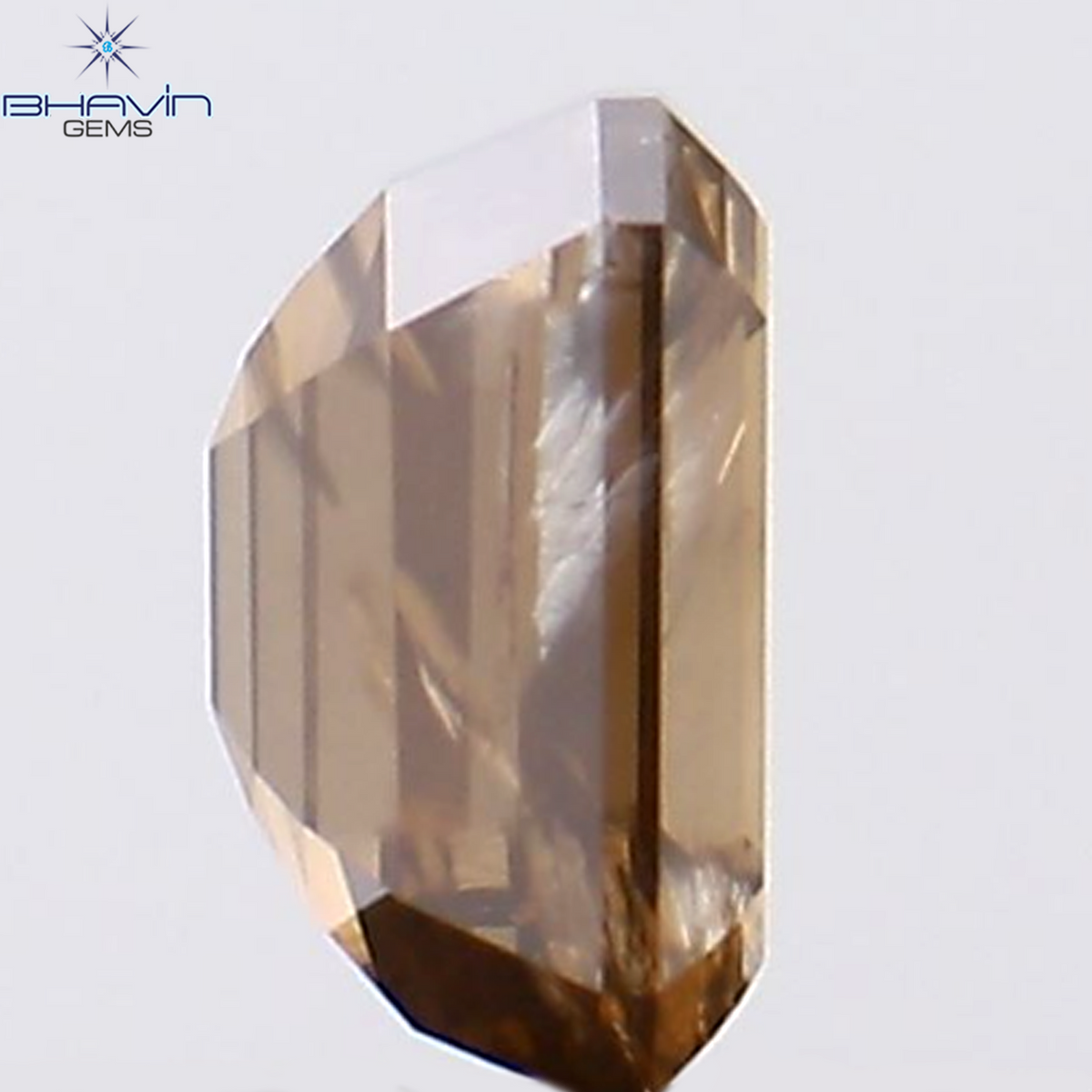 1.51 CT エメラルド シェイプ ナチュラル ダイヤモンド ブラウン カラー SI1 クラリティ (7.30 MM)
