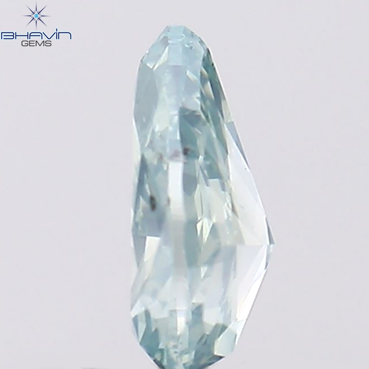 0.29 CT Natural Pear Diamond Enhanced Greenish Blue Color Clarity VS2 (5.34 MM)
