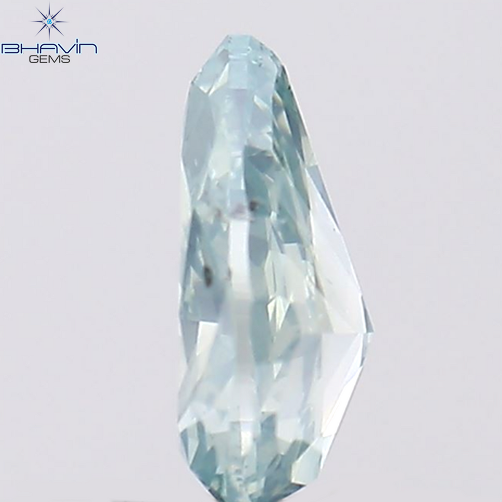 0.29 CT Pear Shape Natural Diamond Greenish Blue Color VS2 Clarity (5.34 MM)