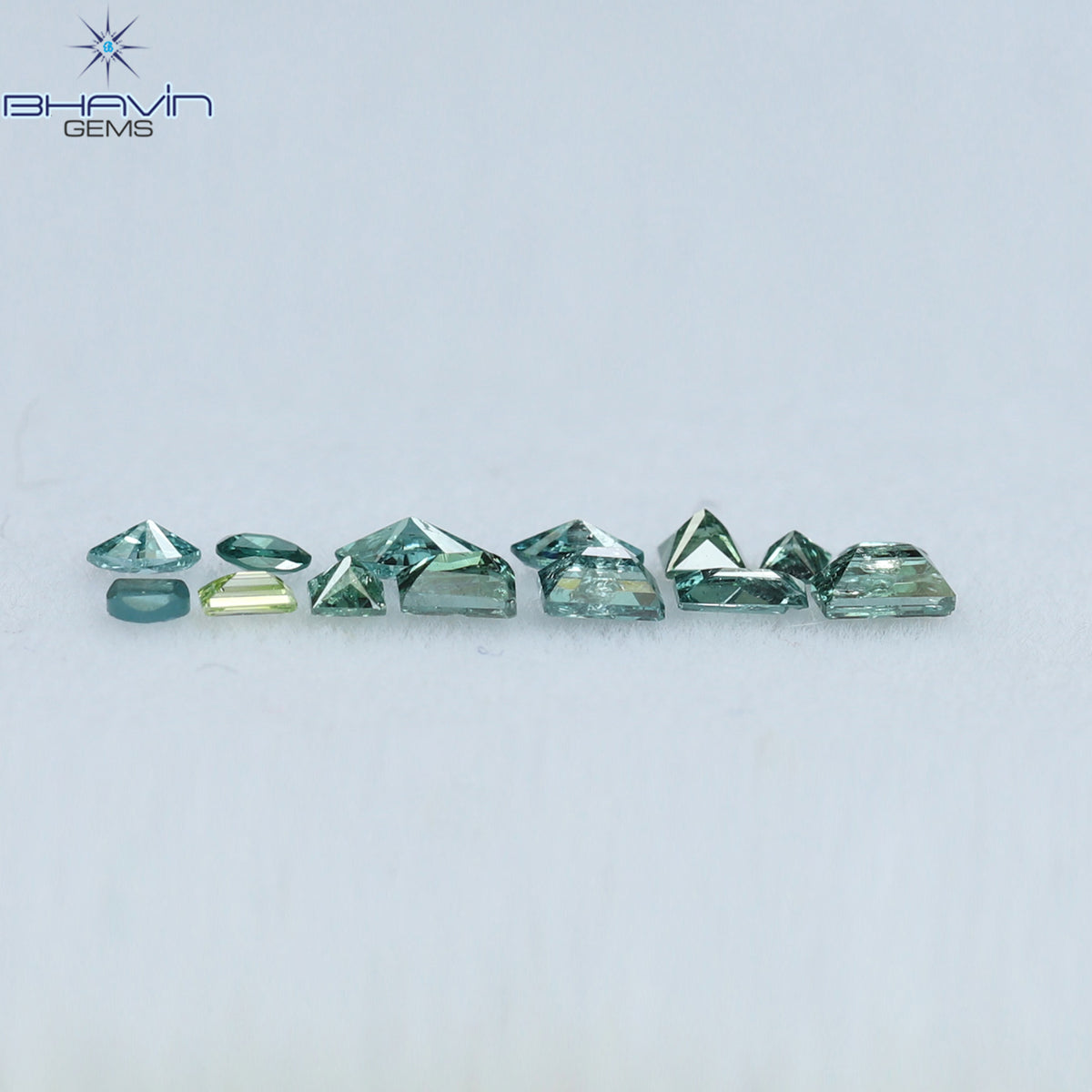 0.29 CT/14 Pcs Natural Mix Diamond Enhanced Blue Color Clarity SI (2.35 MM)