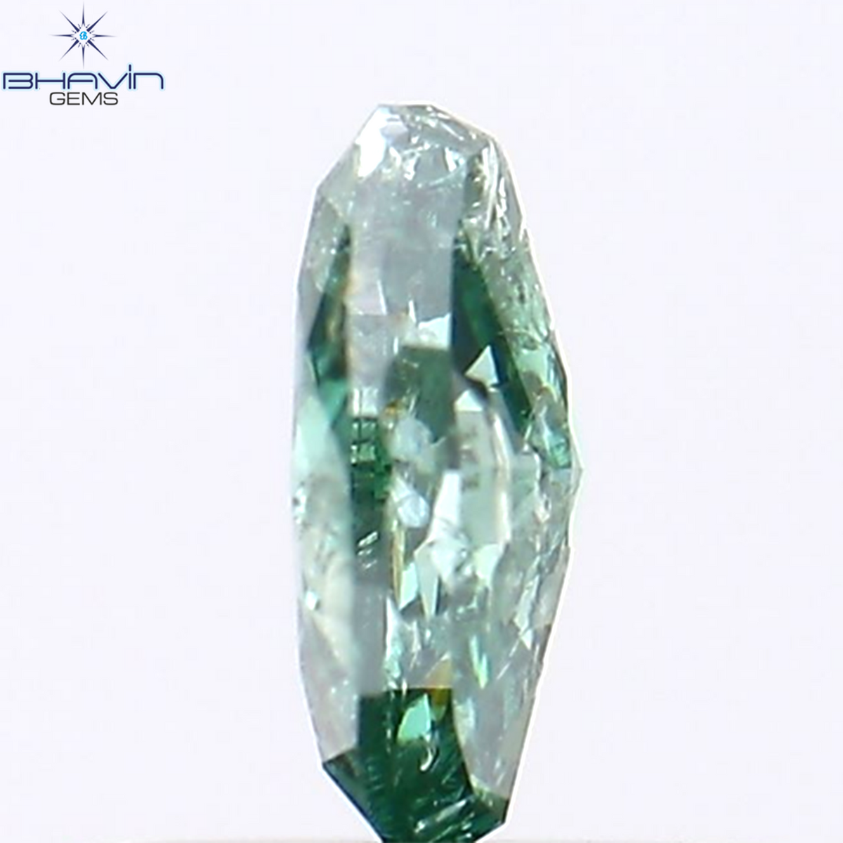 0.50 CT オーバル シェイプ ナチュラル ダイヤモンド グリーン カラー SI1 クラリティ (5.87 MM)