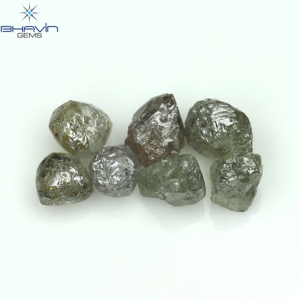 2.17 CT/7 Pcs Natural Rough Diamond Salt And Pepper Color Clarity I3 (3.77 MM)