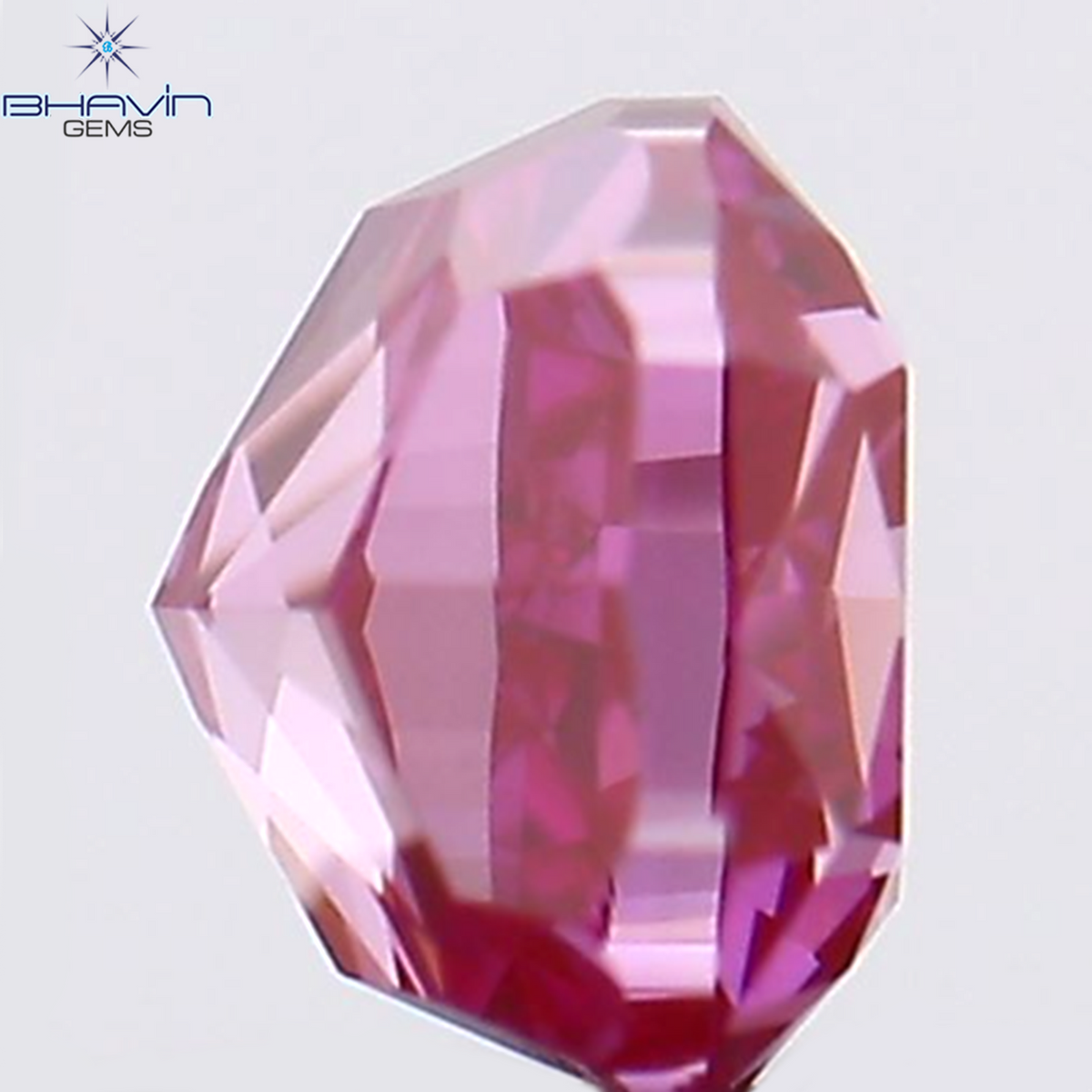 0.17 CT Natural Cushion Diamond Enhanced Pink Color Clarity VS1 (3.00 MM)