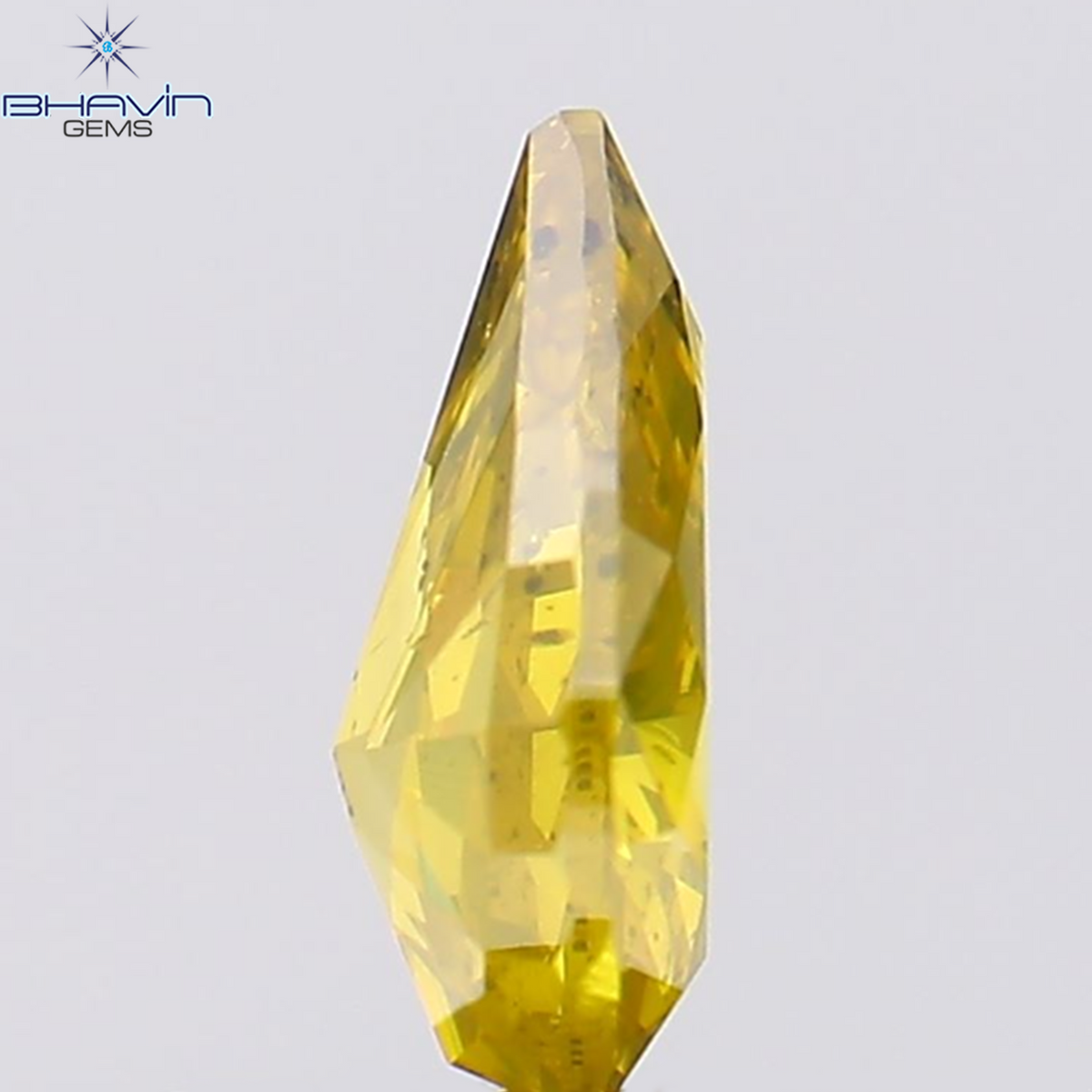 0.54 CT Natural Pear Diamond Enhanced Yellow Color Clarity SI1 (6.75 MM)